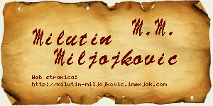 Milutin Miljojković vizit kartica